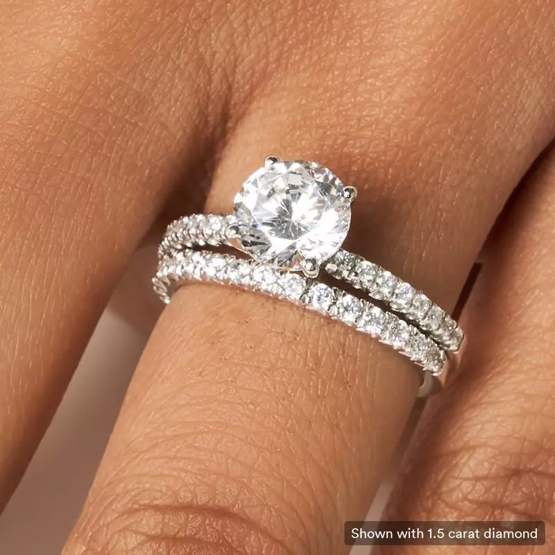 14K White Gold Maddison Pavé Diamond Engagement Ring