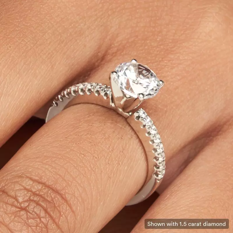14K White Gold Maddison Pavé Diamond Engagement Ring