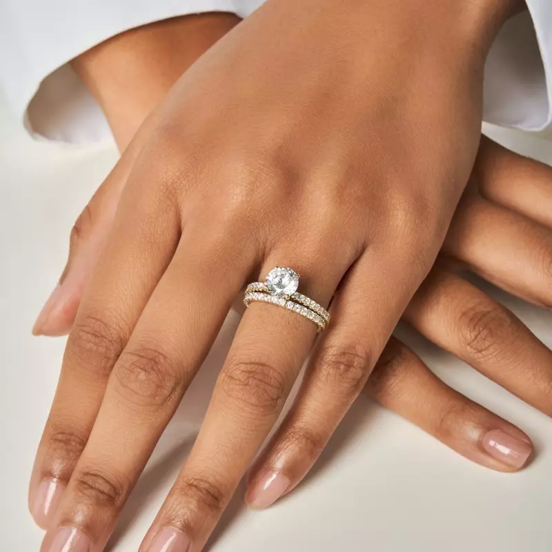 18K Yellow Gold Maddison Pavé Diamond Engagement Ring