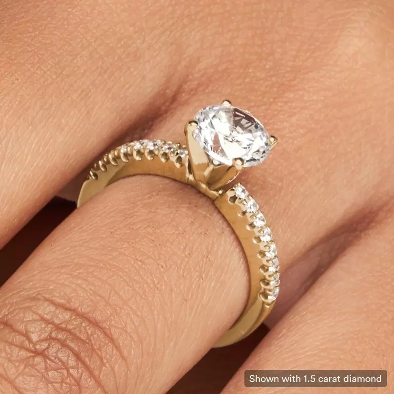 18K Yellow Gold Maddison Pavé Diamond Engagement Ring