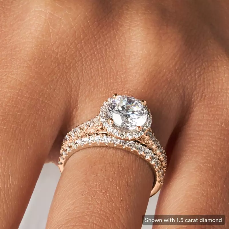 14K Rose Gold Layla Halo Engagement Ring