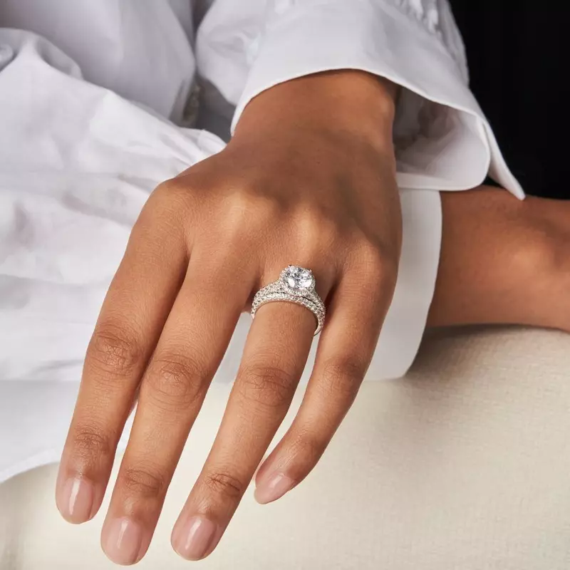 14K White Gold Layla Halo Engagement Ring