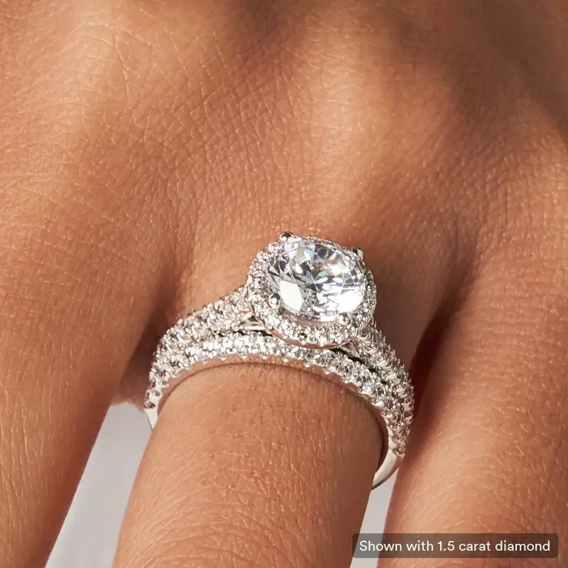 14K White Gold Layla Halo Engagement Ring