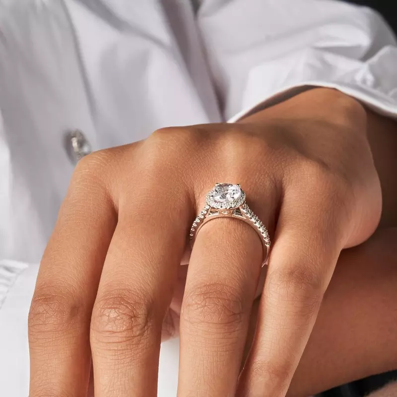 14K White Gold Layla Halo Engagement Ring