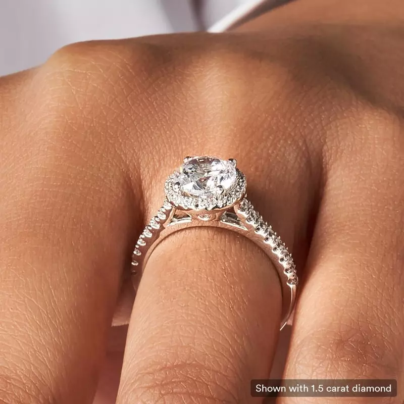14K White Gold Layla Halo Engagement Ring