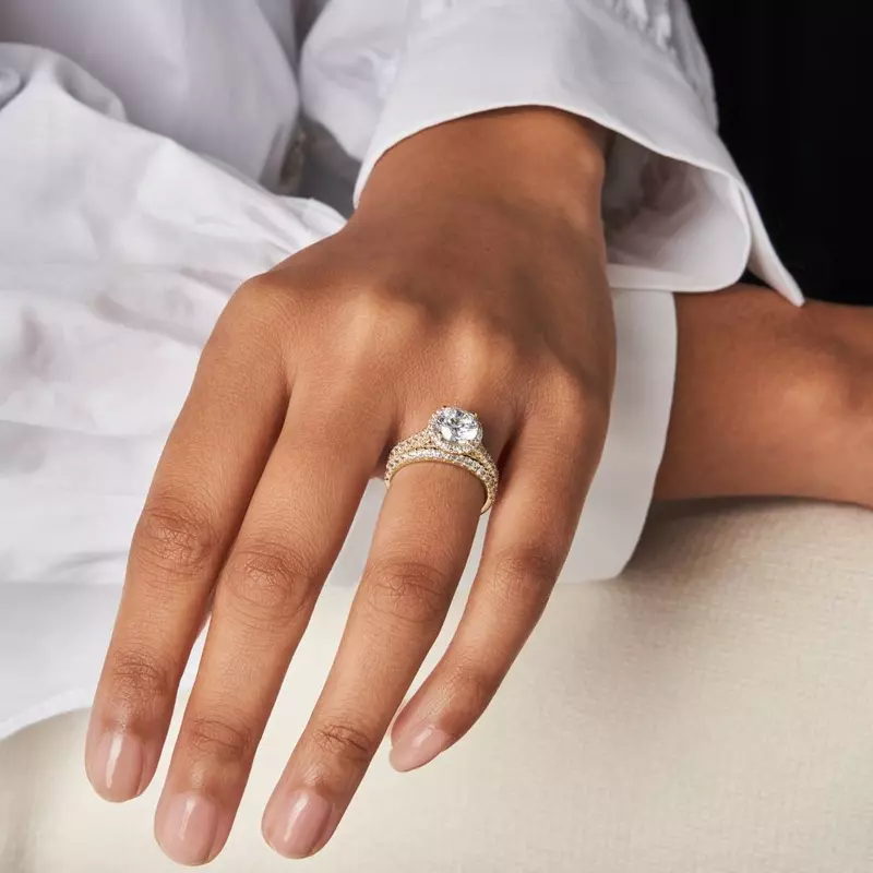14K Yellow Gold Layla Halo Engagement Ring