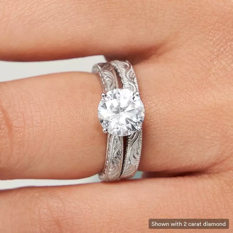 18K White Gold Mila Vintage-Inspired Solitaire Engagement Ring