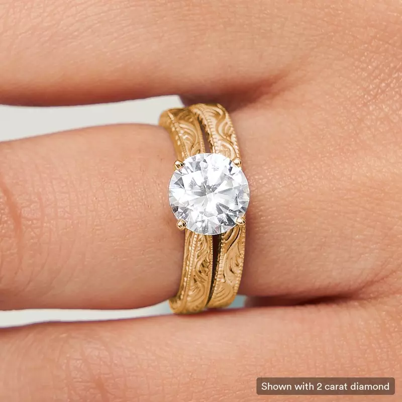 18K Yellow Gold Mila Vintage-Inspired Solitaire Engagement Ring
