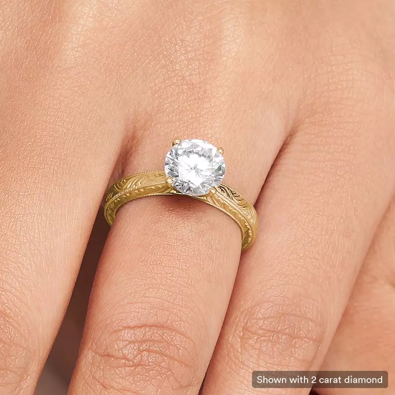 18K Yellow Gold Mila Vintage-Inspired Solitaire Engagement Ring