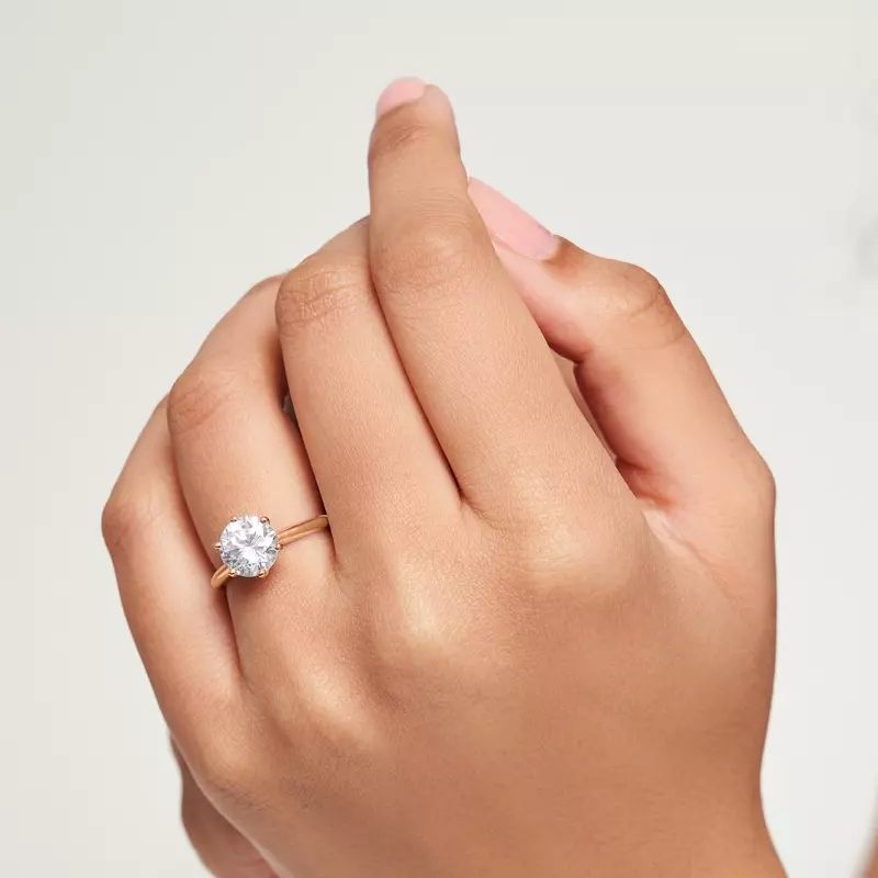 14K Rose Gold Audrey Classic 6 Prong Solitaire Engagement Ring