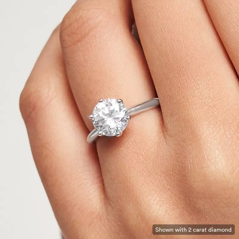 18K White Gold Audrey Classic 6 Prong Solitaire Engagement Ring