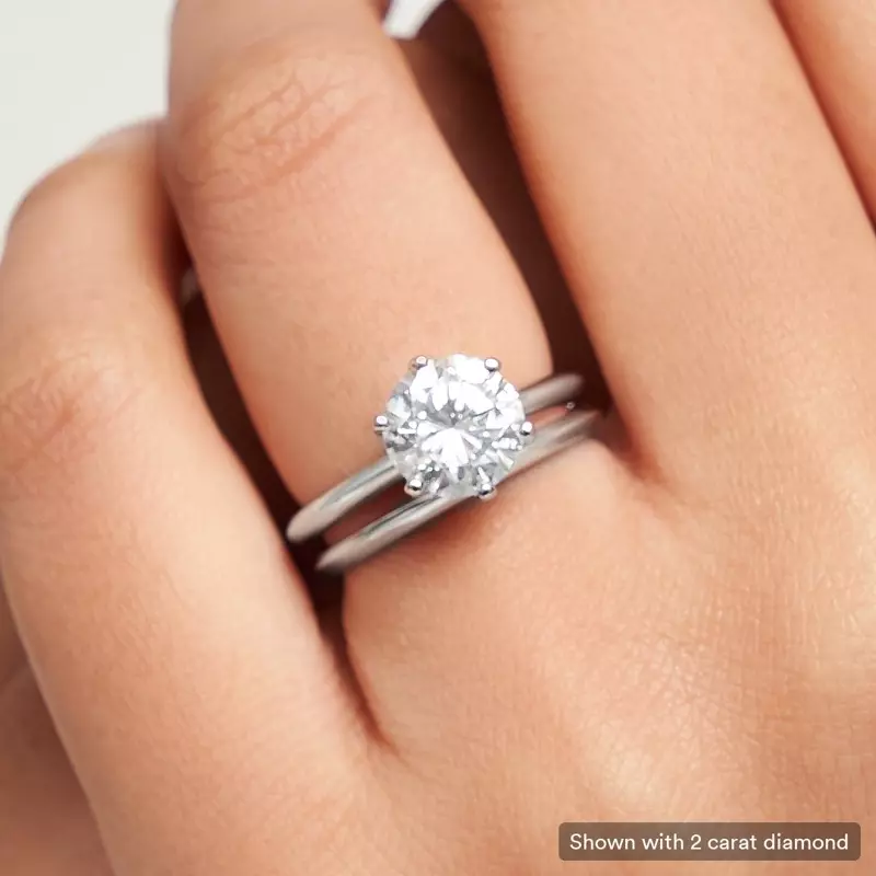 18K White Gold Audrey Classic 6 Prong Solitaire Engagement Ring