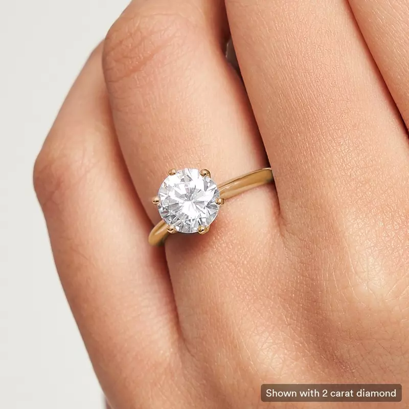 18K Yellow Gold Audrey Classic 6 Prong Solitaire Engagement Ring