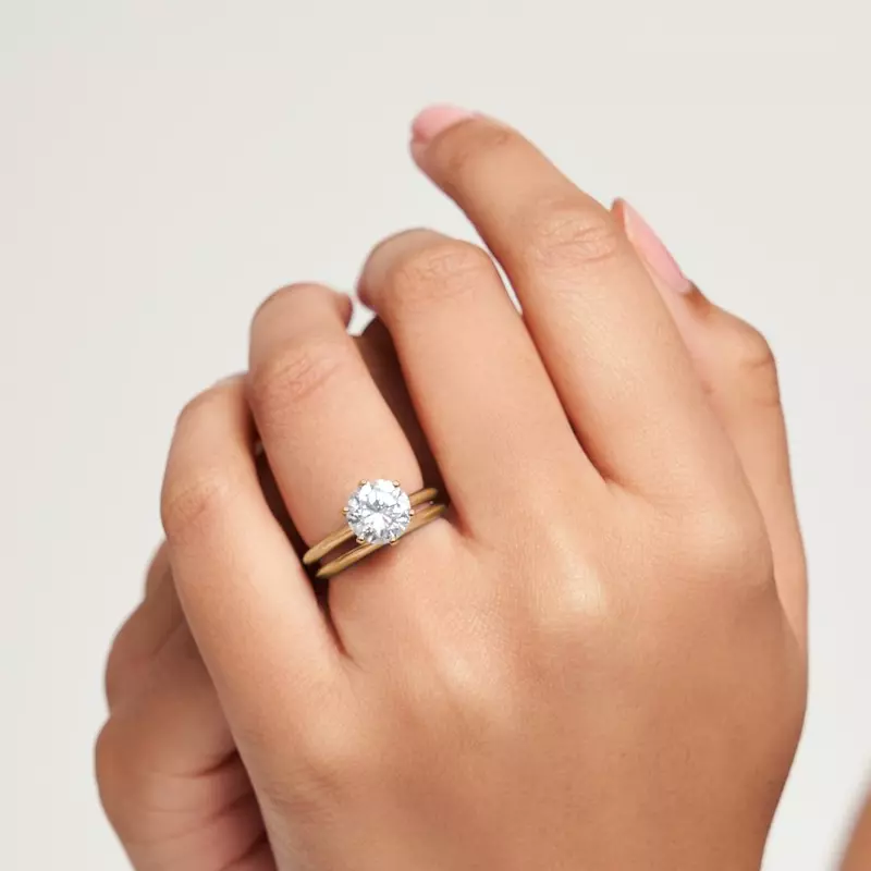 18K Yellow Gold Audrey Classic 6 Prong Solitaire Engagement Ring
