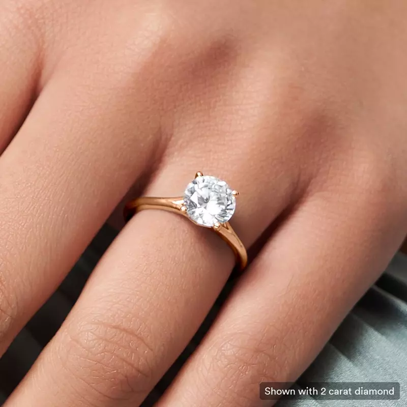 14K Rose Gold Ella Solitaire Engagement Ring