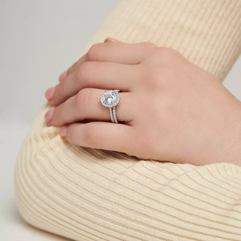 14K White Gold Taylor Modern Halo Engagement Ring