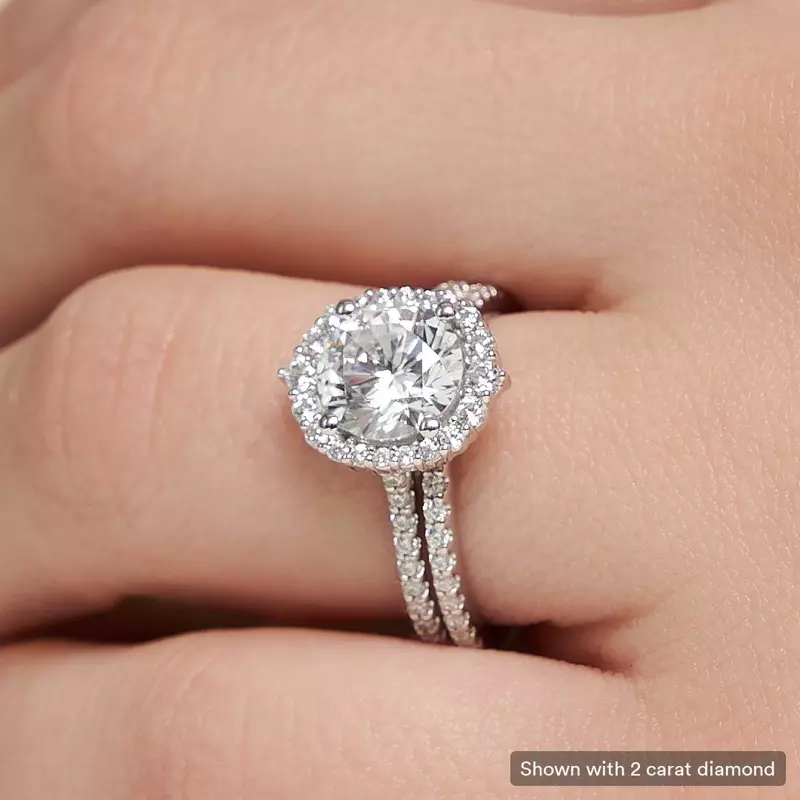 14K White Gold Taylor Modern Halo Engagement Ring