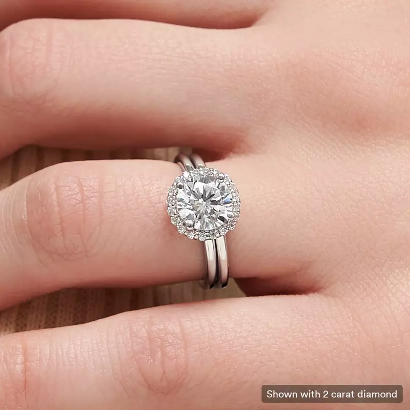 Platinum Debbie Classic Halo Engagement Ring