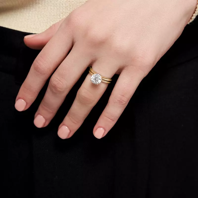 18K Yellow Gold Violeta Sapphire Hidden Halo Engagement Ring