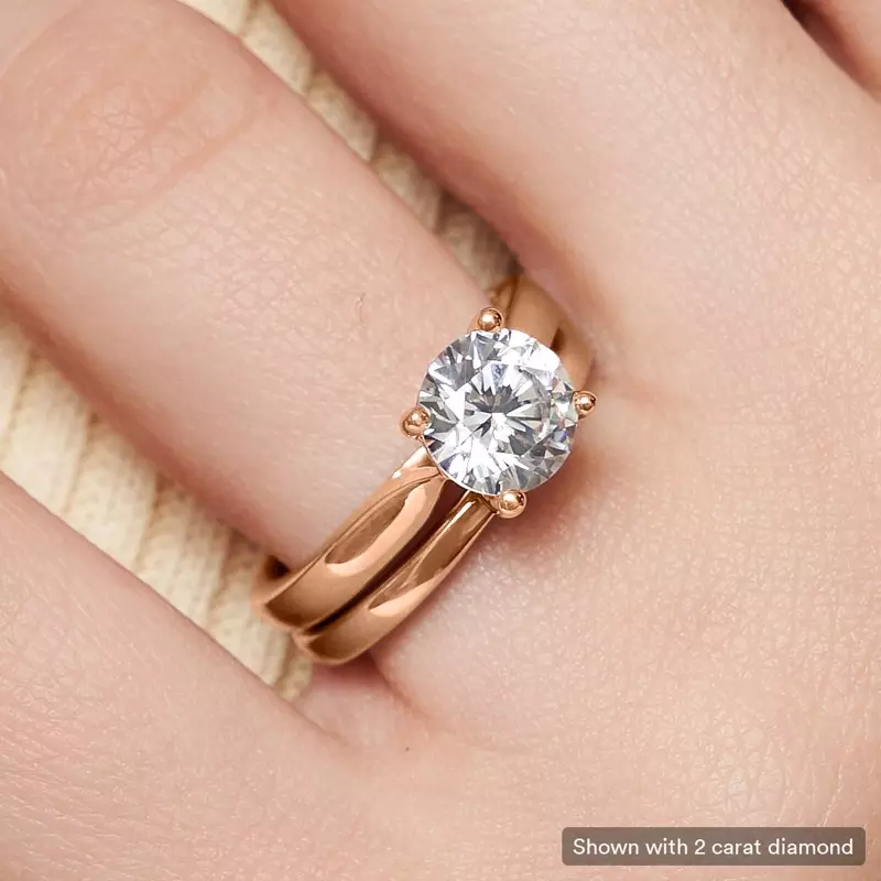 14K Rose Gold Aarya Trellis Solitaire Engagement Ring