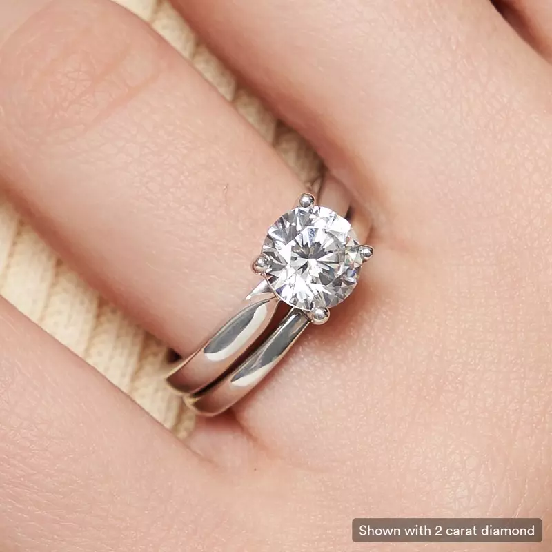 18K White Gold Aarya Trellis Solitaire Engagement Ring
