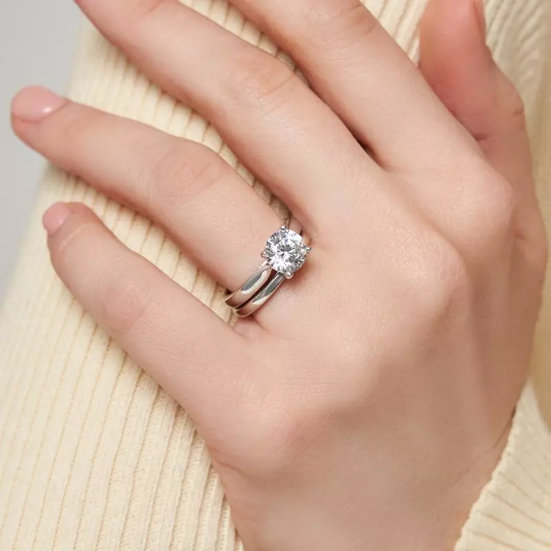 18K White Gold Aarya Trellis Solitaire Engagement Ring