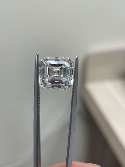 6.02ct F VS2 Very Good Cut Asscher Diamond