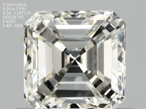 0.50ct I VS1 Very Good Cut Asscher Diamond