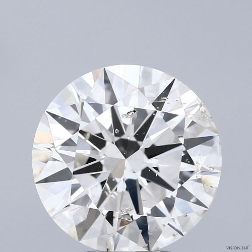5.07ct I SI2 Rare Carat Ideal Cut Round Diamond