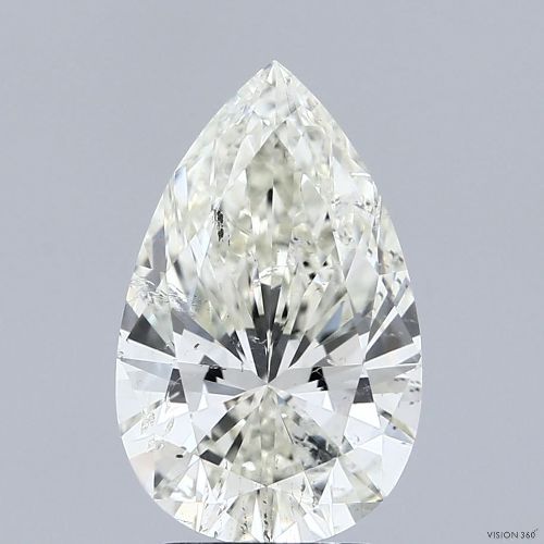 3.01ct J SI2 Rare Carat Ideal Cut Pear Diamond