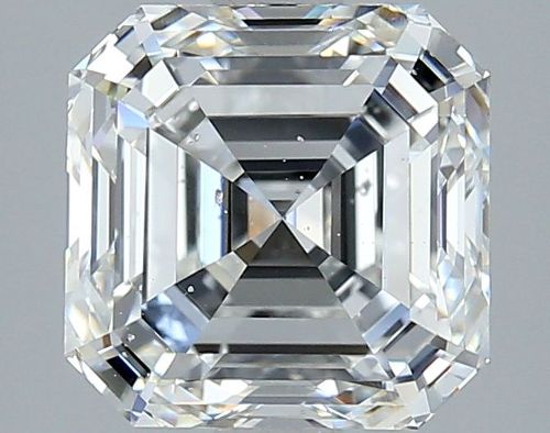 4.02ct F SI1 Rare Carat Ideal Cut Asscher Diamond