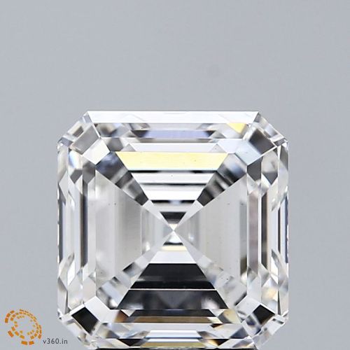 3.17ct G VS2 Rare Carat Ideal Cut Asscher Lab Grown Diamond