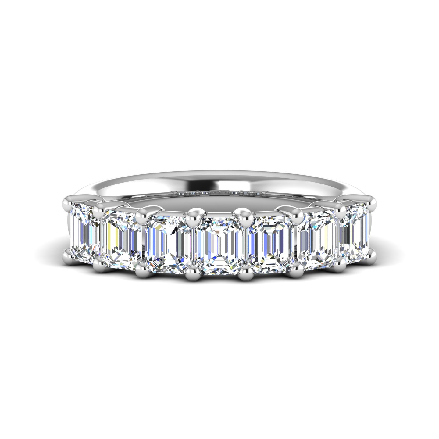 Adley 7 Stone Lab Diamond Wedding Band Platinum (Setting Price)