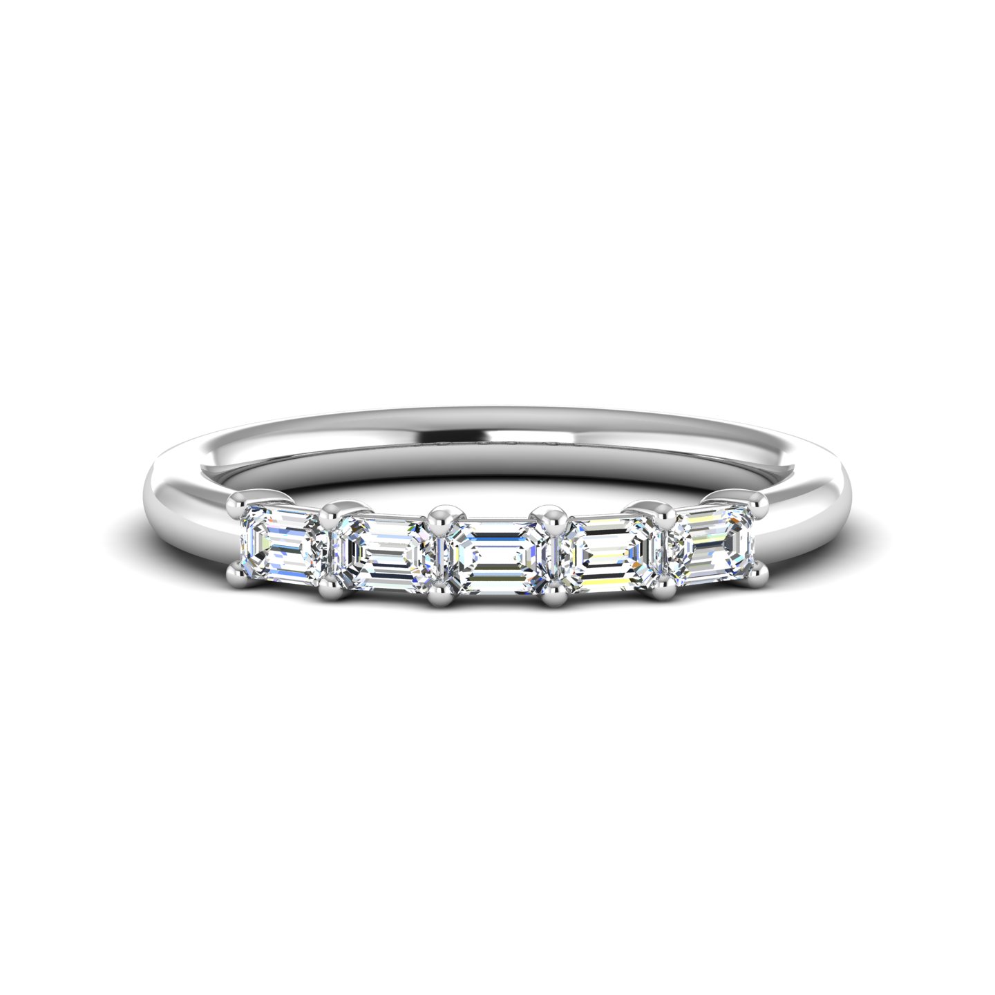 Carolina 5 Stone Lab Anniversary Wedding Band Platinum (Setting Price)