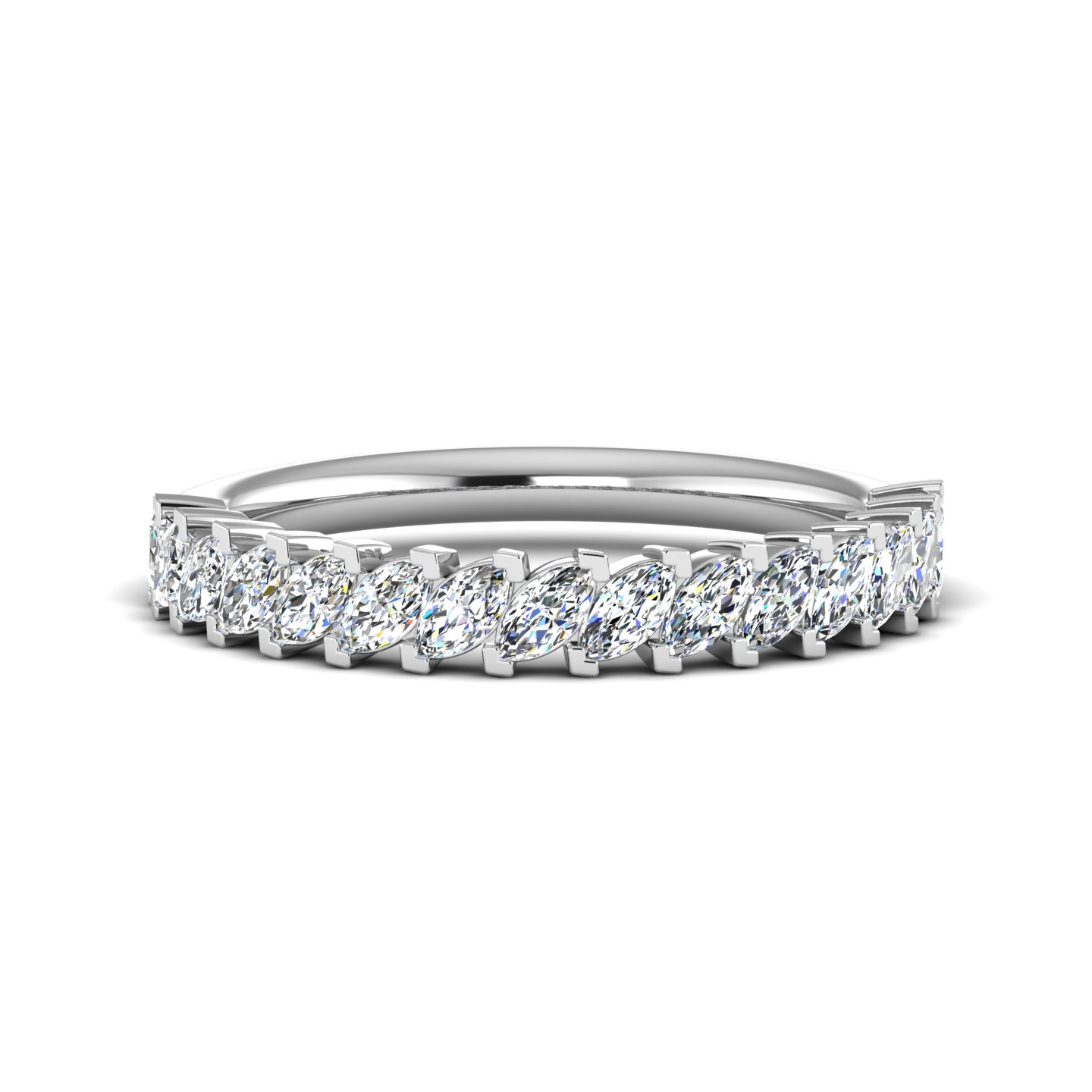 Alma Lab Diamond Anniversary Wedding Band 14K White Gold (Setting Price)
