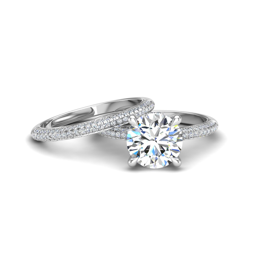 Triple pave engagement ring discount