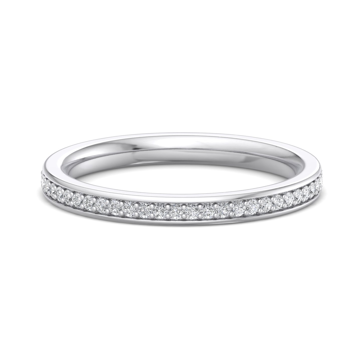 Kensley Pav? Wedding Band 18K White Gold (Setting Price)