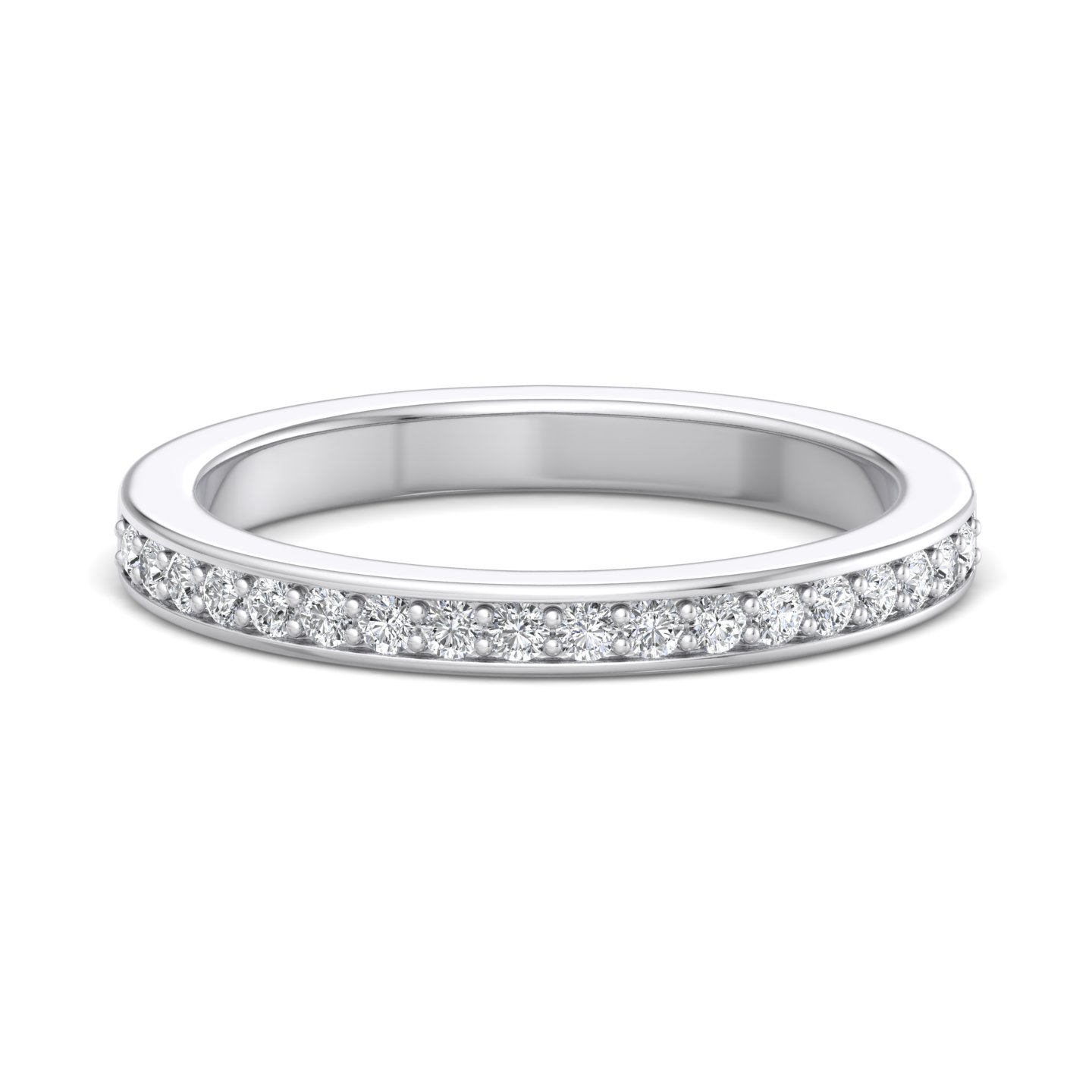 Ivory Wedding Band 18K White Gold (Setting Price)