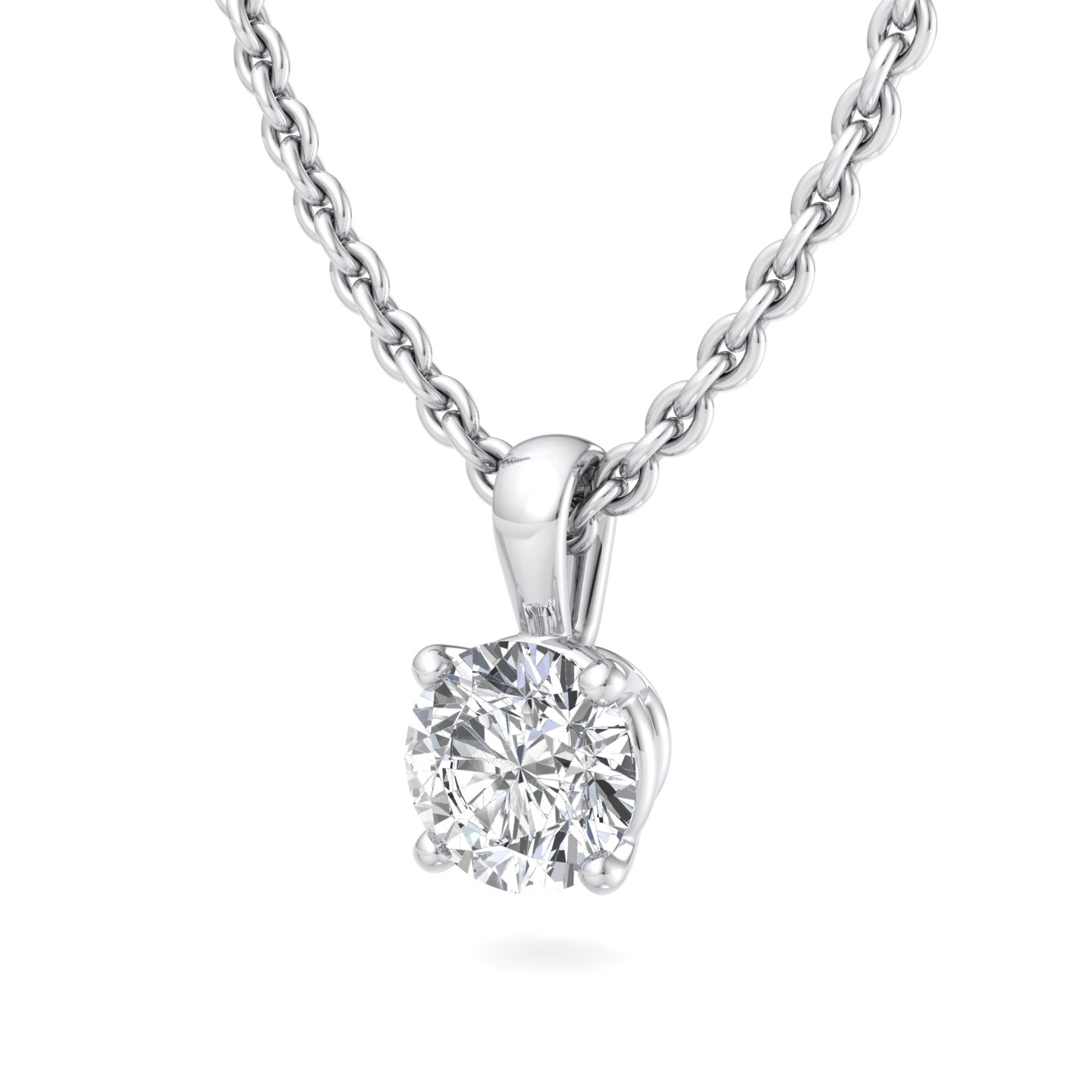 Alexandra Solitaire Pendant - 14K White Gold (Setting Price)