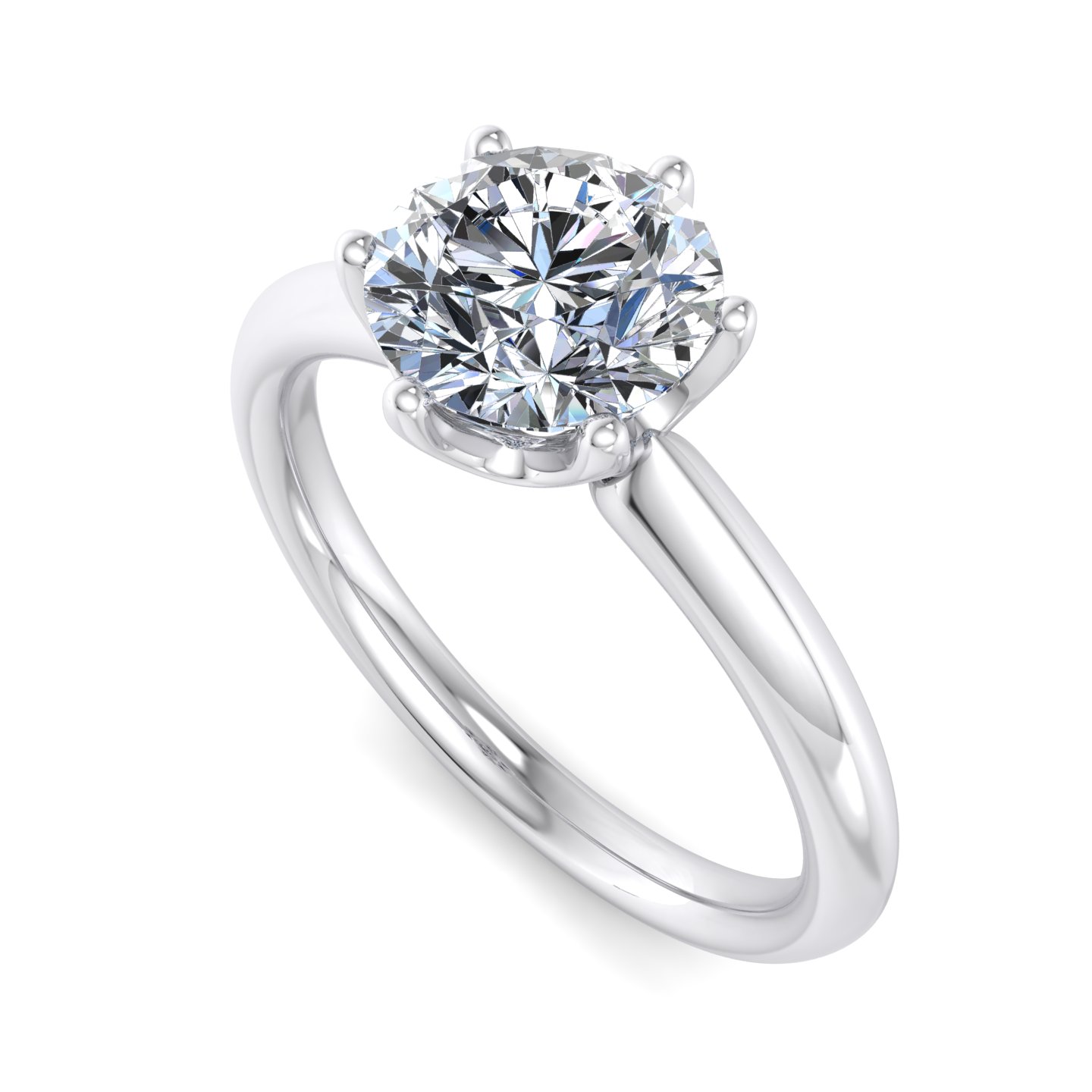 Olivia Knife Edge 6 Prong Solitaire Engagement Ring - 18K