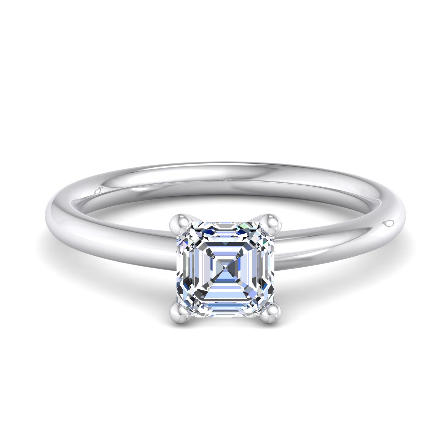 Norah Solitaire Engagement Ring - 14K White Gold With 0.71 Carat Asscher Lab Diamond