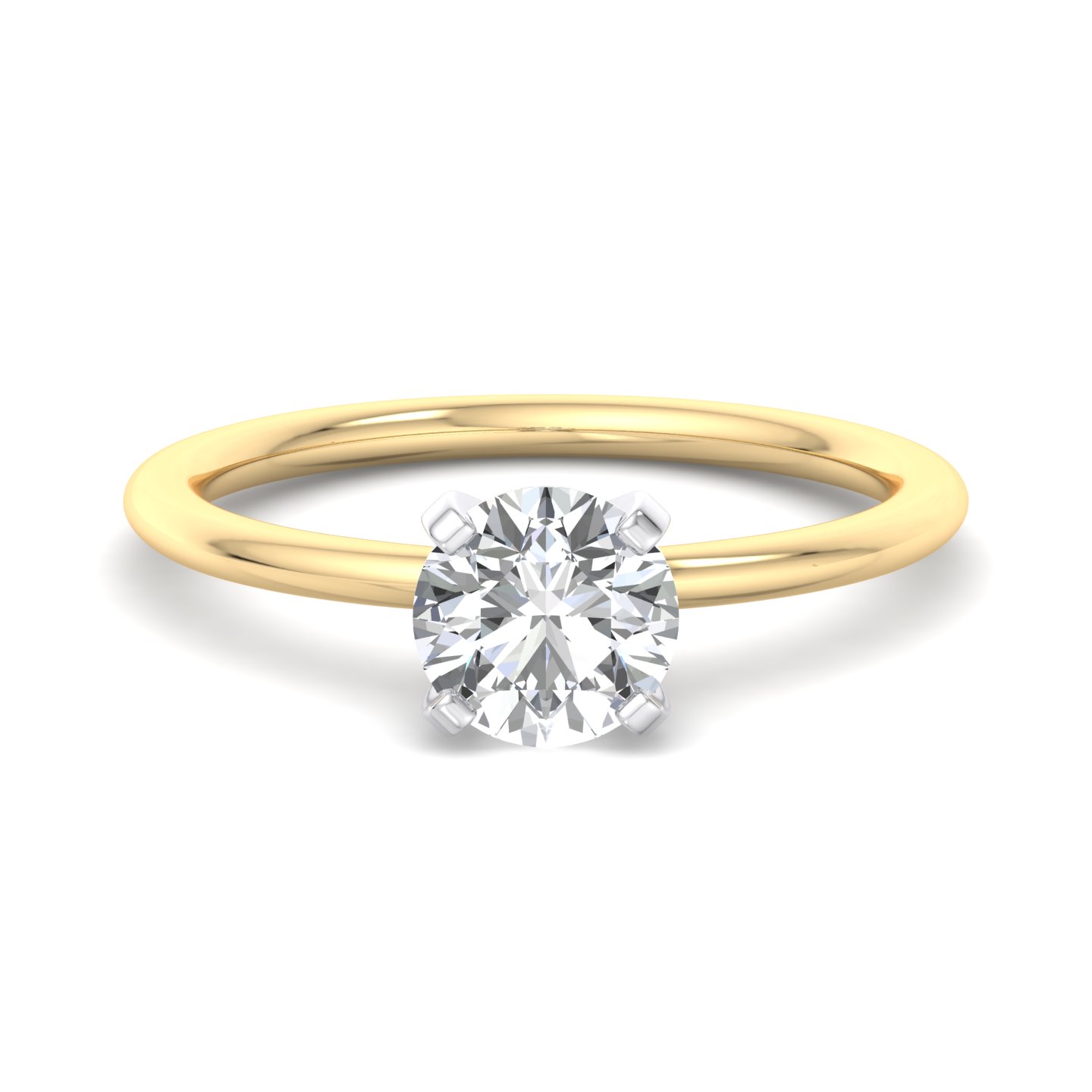 Presentation 4 Prong Solitaire Engagement Ring - 14K Yellow Gold