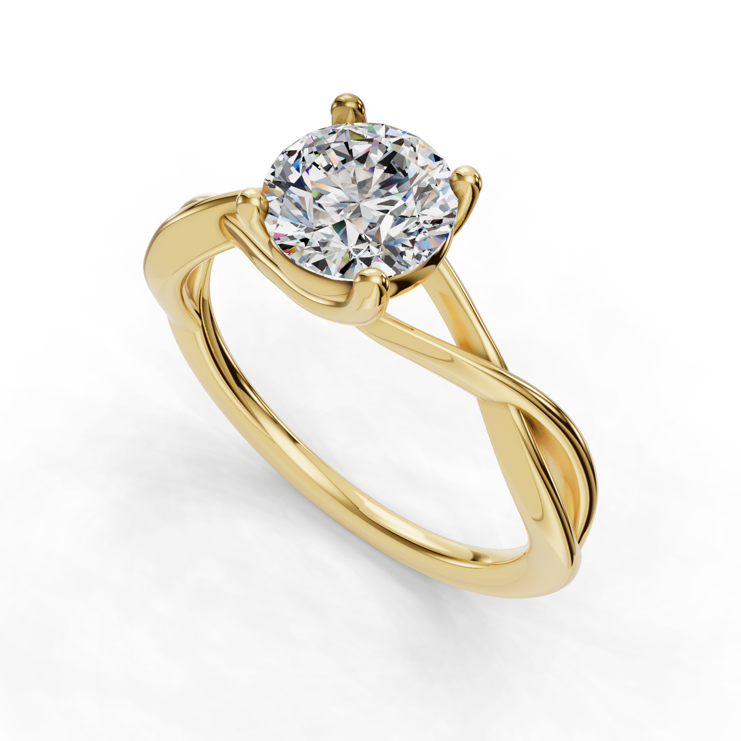 Bianca Twist Engagement Ring - 18K Yellow Gold