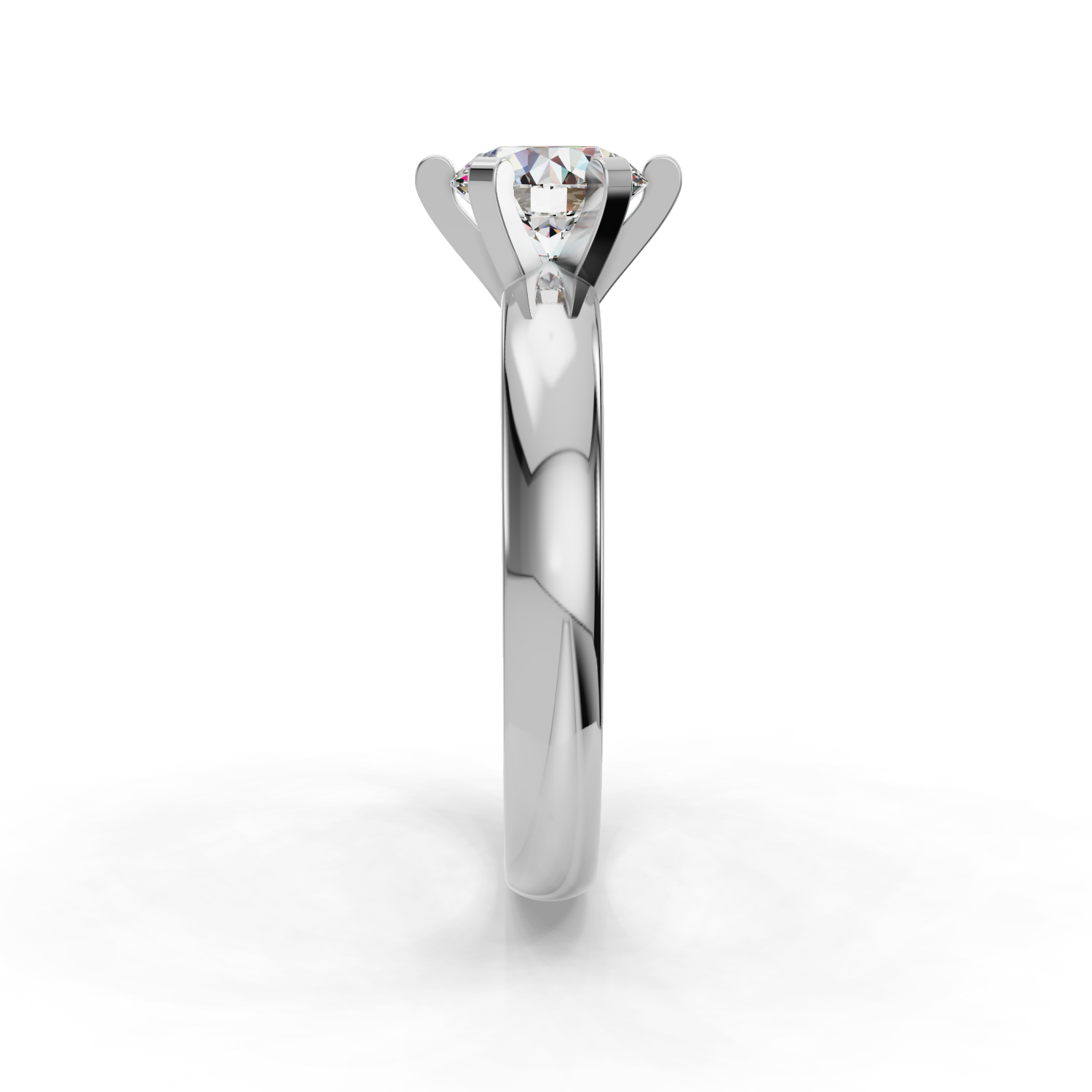 Ilana Six-Prong Solitaire Engagement Ring (2.7 mm) - 18K White Gold