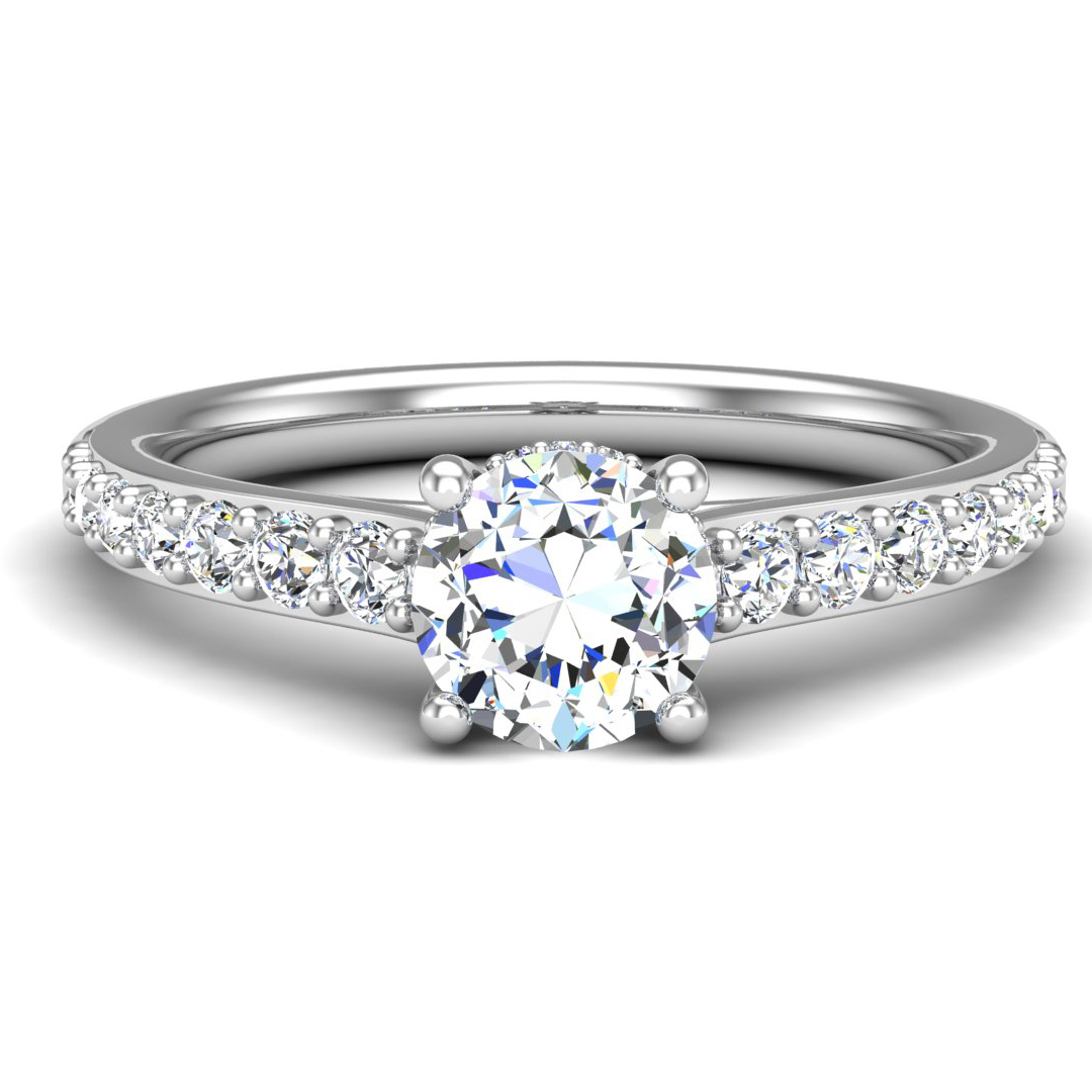 Abigail Pave Engagement Ring with hidden halo 