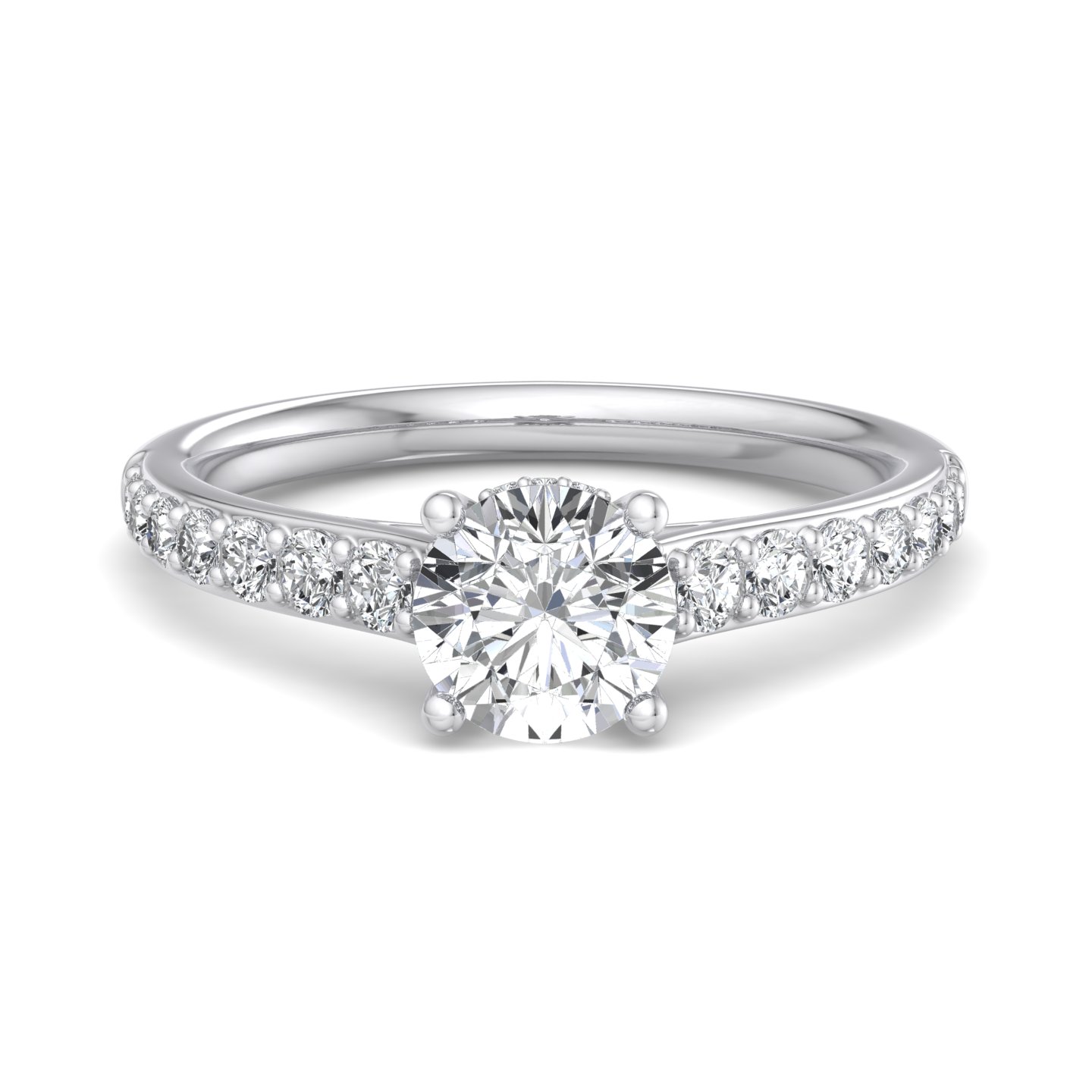 Abigail Pave Engagement Ring with hidden halo