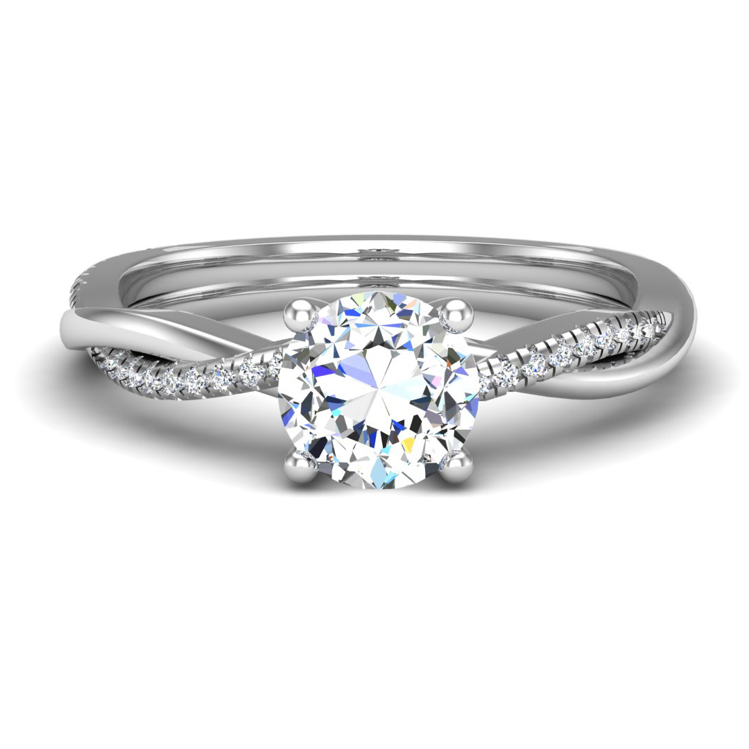Emily Diamond Twisted Pave Engagement Ring