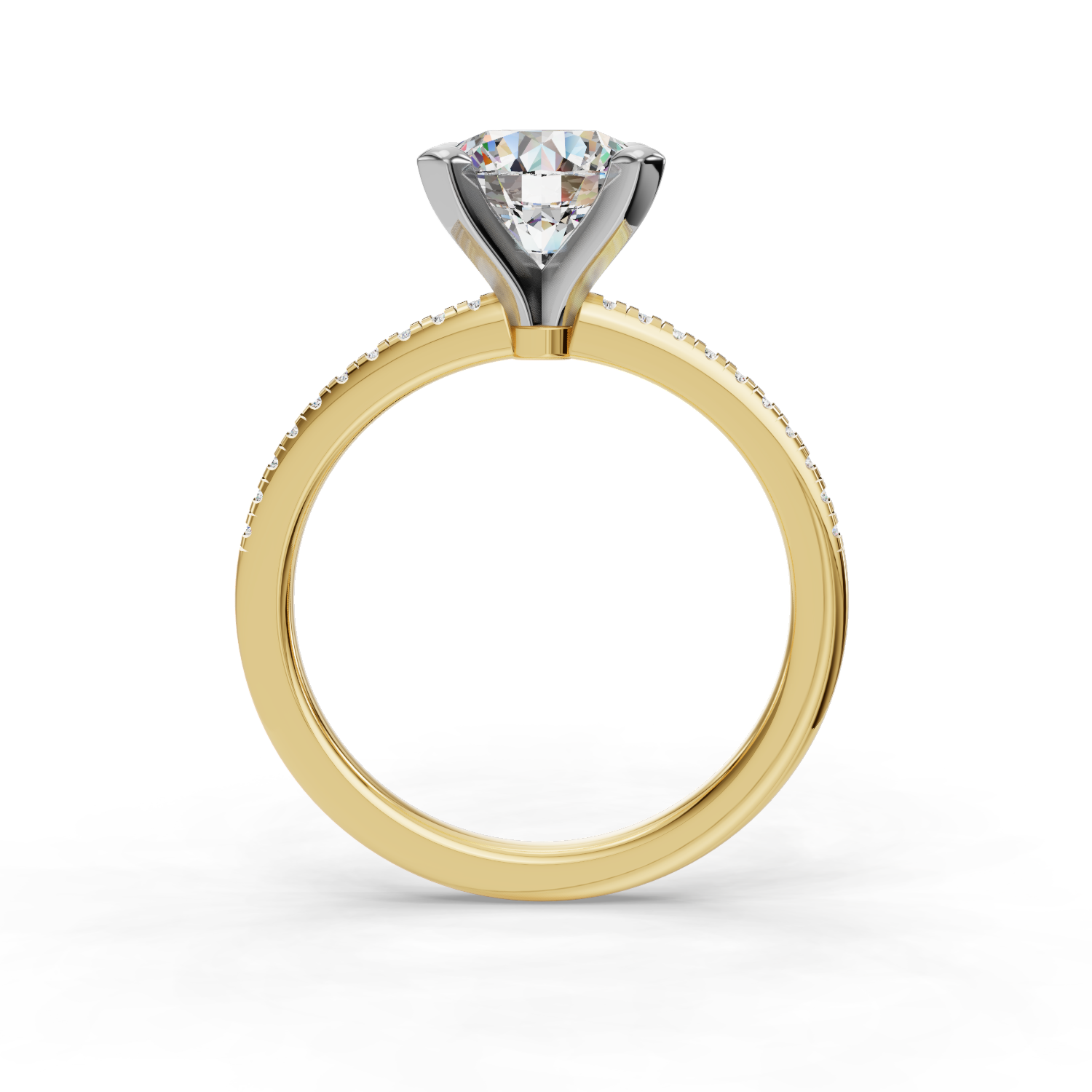 Kyla Pave Engagement Ring - 18K Yellow Gold