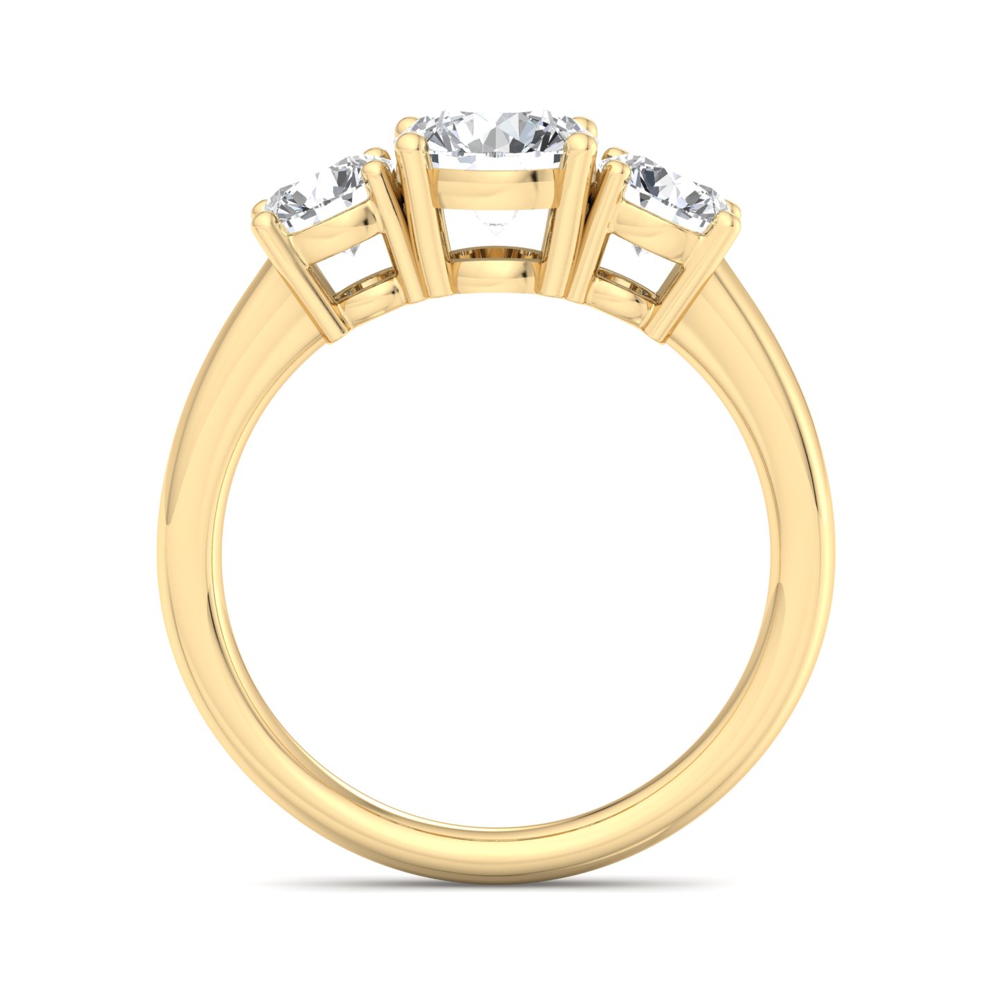 Daleyza Three Stone Engagement Ring - 14K Yellow Gold