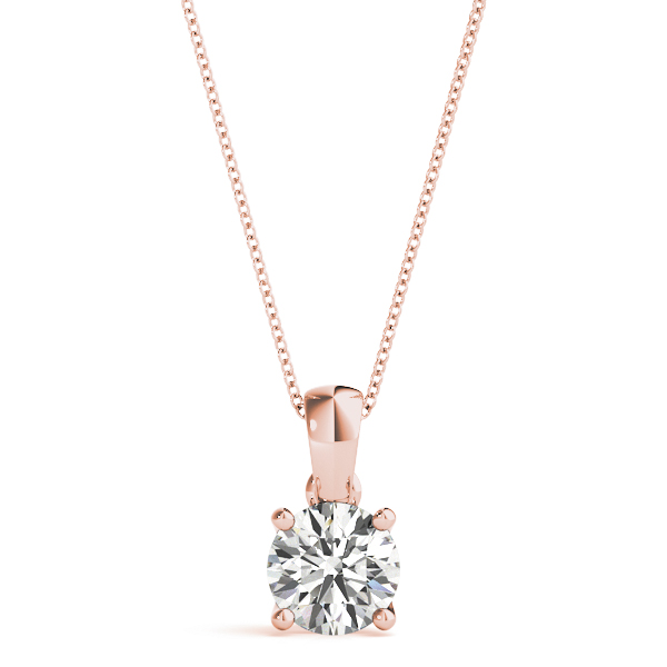Amaryllis Solitaire Diamond Necklace Pendant - 14K Rose Gold (Setting Price)